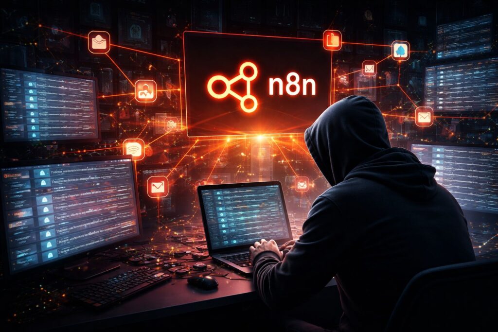 Hacker exploiting the trust of n8n package management